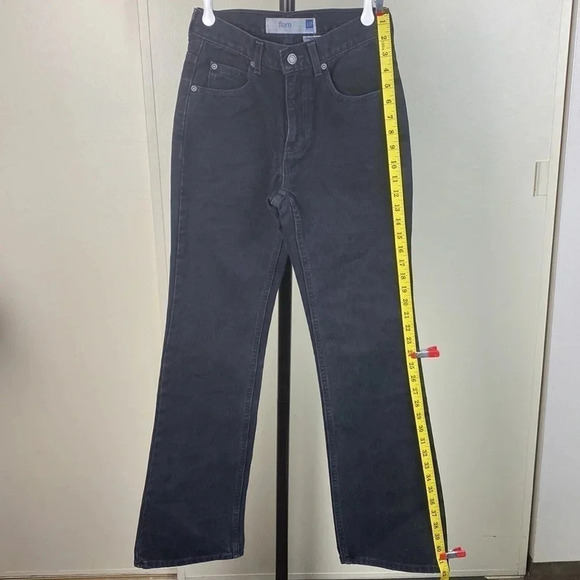 Black dark wash high rise 70’s casual flared leg pull on jeans size - Picture 11 of 16